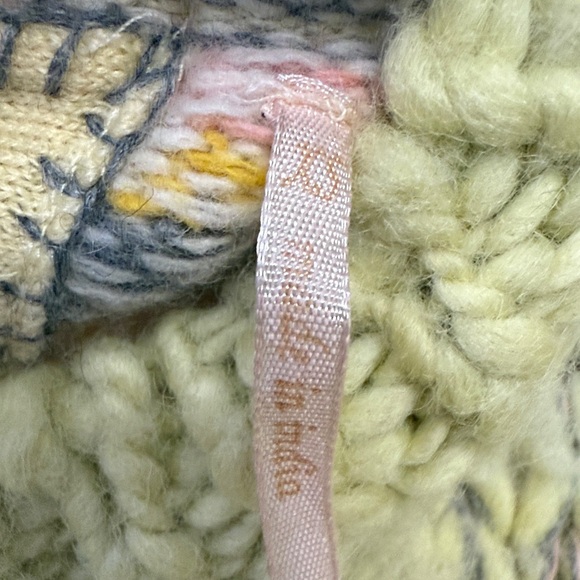 Free people boho Nordic wool knit chunky cardigan - Picture 4 of 11